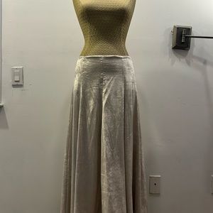 Elegant Velvet Maxi Skirt - Cream